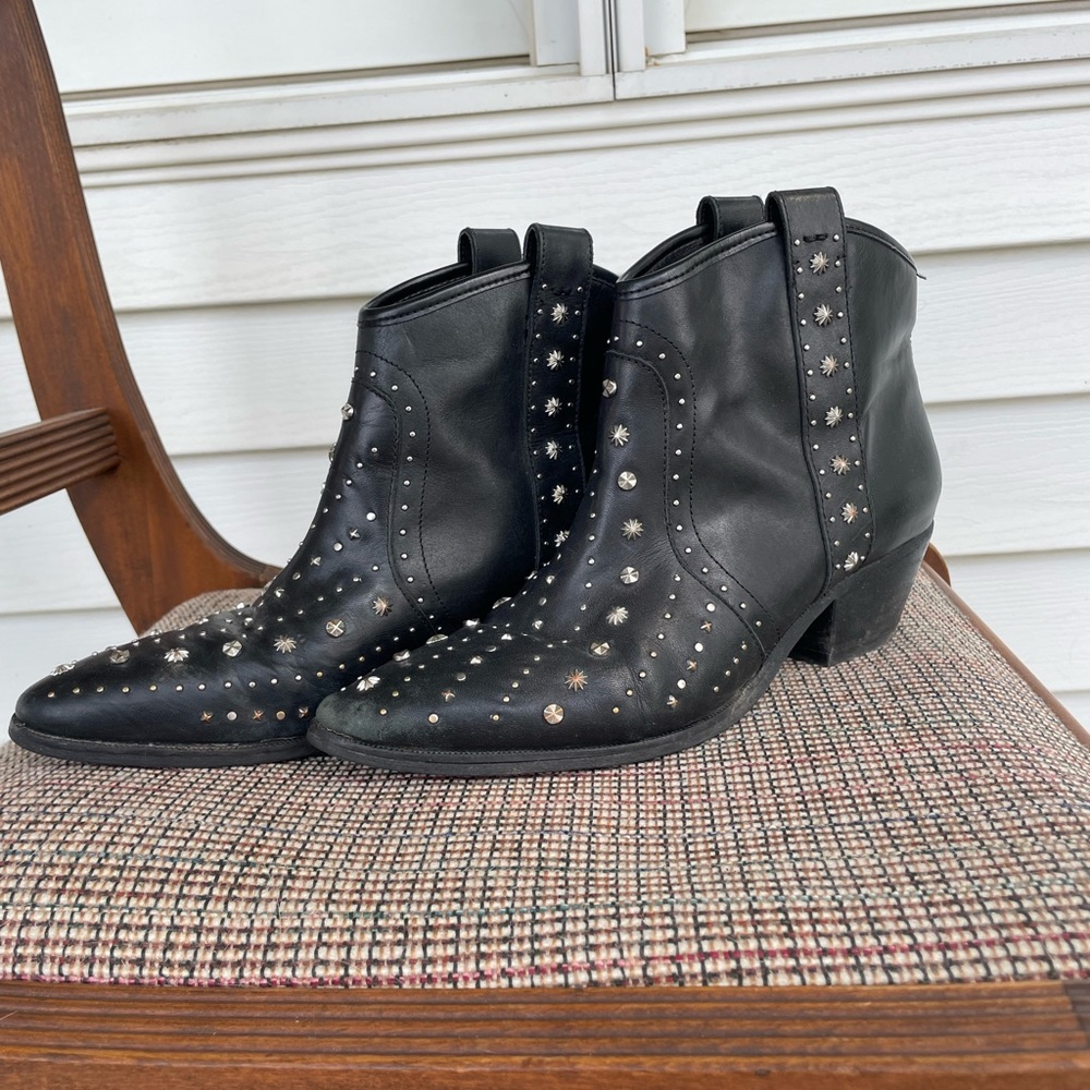 Sam Edelman Brian Western Studded Ankle Cowboy Boots